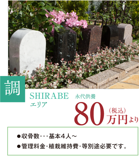 花園にぽつぽつと咲く花のような洋風デザインのお墓です。